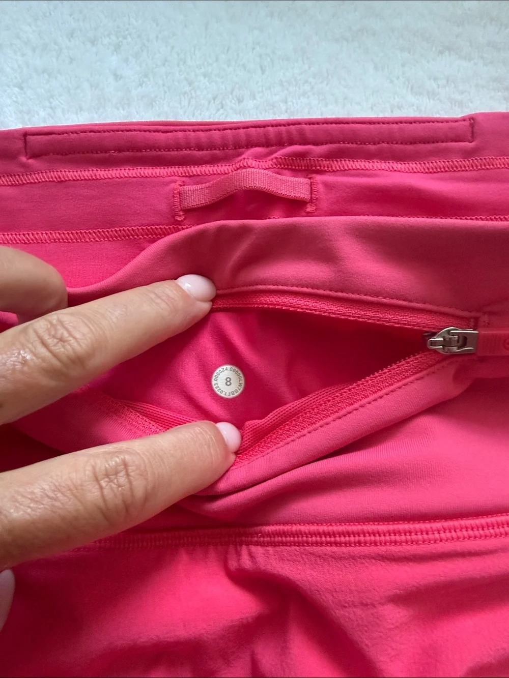 lululemon athletica Bright orange/Pink Athletic Shorts high waste 4”